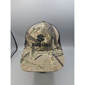 VINTAGE Suzuki Trucker Hat Snapback Dad Cap Camo Mesh Adjustable Auto Car Brand